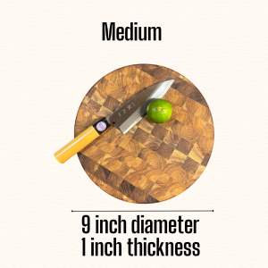 เขียงไม้สักกลม end grain เขียงไม้คุณภาพ Round Teak End Grain Cutting Board Handcrafted Made in Thailand round chopping board