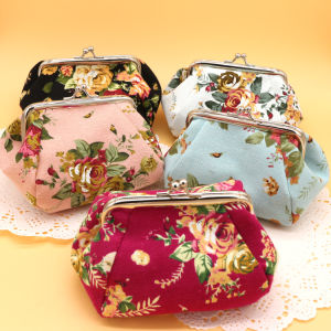 Korean Style Rose Pattern Fabric Pouch
