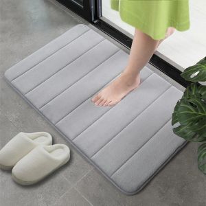 Memory Foam Absorbent Soft Mat Bathroom Floor Shower Rug Non-slip Doormat Kitchen Floor Carpet Decor
