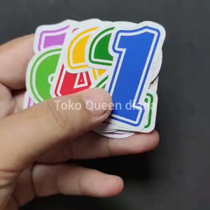 stiker angka 1 sampai 10 tinggi 5 cm warna warni super cute bisa pilih warna