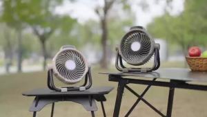 Portable 6 in 1 Outdoor Camping Fan 10000mAh Rechargeable Wireless Tent Ceiling Fan 5 Speed Adjustment Remote Control LED Light