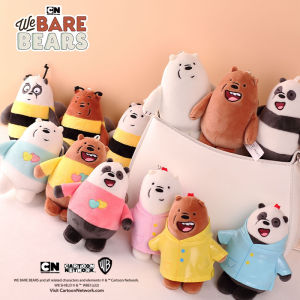 12cm We Bare Bears Anime Plush Keychain Toys Pendant Grizzly Panda Ice Bear Key Ring Stuffed Dolls Plushies Gifts
