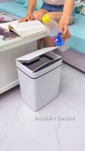 Tempat Sampah Pintar Warna PINK Sensor Infrared Otomatis Tertutup