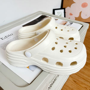 Cute Briquette Hole Shoes Womens Summer New Arrival Non Slip Non-Stinky Feet Thick Sole Increased Beach Closed Toe Sandals Outwear