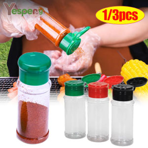 YESPERY 1/3/6pcs 100ml Plastic Spice Salt Pepper Shakers Seasoning Jar BBQ Condiment Bottling