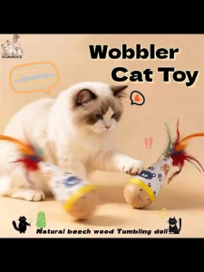 Cat Tumbler Wobbler Toys Cartoon Pattern Bite-Resistant Cat Interactive Toys Cat Toys