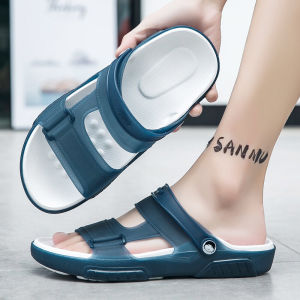 Mens Summer Casual Slip-On Sandals Anti-Slip Beach Driving Slippers Breathable Flat Heel EVA Youth Trendy Flats