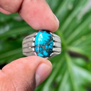 Cincin Batu Pirus Persi Natural Turquoise Batu turqoise Persi iran