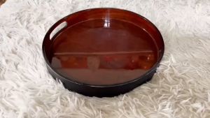 Khay sơn mài cao cấp Thanh Bình Lê KT02 khay tròn size 30 x4cm đơn giản sang trọng