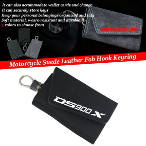 Fit For VOGE DS900X 900DSX DSX900 900DS DSX 900 DSX DS 900X Motorcycle Suede Leather Fob Key Case Metal Hook Keyring