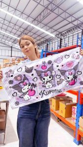Kuromi ผ้าขนหนู ผ้าเช็ดผม ขนาด 16*32นิ้ว ลายคุโรมิ ลิขสิทธิ์แท้