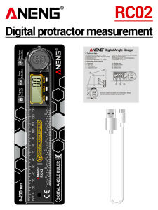 ANENG | ANENG RC02 Rechargeable Digital Angle Gauge 360 Degree Electronic Protractor 200mm Multi Angle Ruler Woodworking Measuring Meter