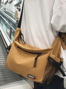 Messenger Bag Mens Trendy Japanese Style Simple Fashion College Student Class Messenger Bag Tooling Style Harajuku Functional Shoulder Bag