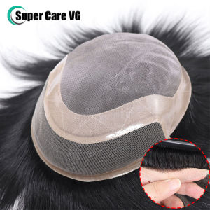 6*8/ 6*9/ 7*9 /8*10 Fine Mono With PU Toupee Men Breathable Lace Mens Wig Human Hair Toupee Mens Replacement Systems Unit Wig