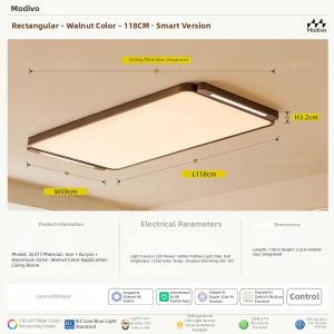 FANCY LAMP CLUB | Modern Retro Walnut Color Creative Full Spectrum Ceiling Light