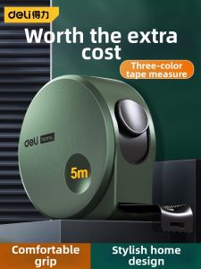 deli | Deli Hardened Steel Tape Measure 5m High Precision Waterproof Wear Resistant Home Use Circular Ruler Metric System