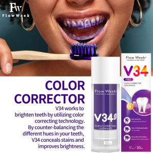 FlowWeek V34 Pro Orthodontic Toothpaste Tooth Protection Toothpaste Tooth Enamel Care Toothpaste Powerful Decontamination Reduce Yellowing Let you have white teeth