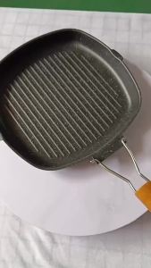 Foldable Grill Pan Stripe Portable Frying Pan for Steak Non Stick Skillet Compact for Camping & Kitchen Fits All Stove Tops
