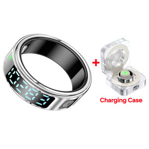 2025 New SR08 Smart Ring Men Women LED Display Screen Heart Rate Blood Oxygen Monitoring 5ATM Waterproof Multi Sports Modes Gift