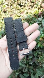 Tali Jam Tangan Kulit Sapi Custom Warna Hitam JM 71023 Bergaransi