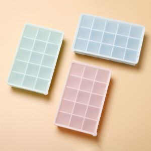 Cute-Ghost ถาดซิลิโคนแช่แข็งอาหารเด็ก 7/9กริด บล็อคซิลิโคน พร้อมฝาปิด สำหรับการสัมผัสบล็อก น้ำแข็ง และสารพิษ ไม่กระทบต่อเดือน