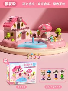 New 2025 Magnetic Role Play Dollhouse Toy for Girls Educational Birthday Gift for Ages 3-6 Plastic Simulation Room/Furniture