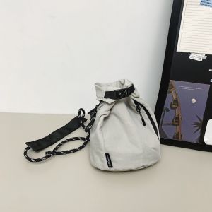 New 2025 Lightweight Crossbody Waterproof Bucket Bag Portable Travel Bag for Couples Small Size Nylon Fabric Soft Handle