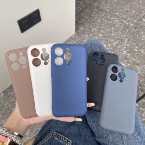 Minimalist Solid Color Silicone Phone Case for Apple 16Promax iPhone 15 14Plus Liquid Silicone Soft TPU Skin Friendly round Edge Anti-Fall