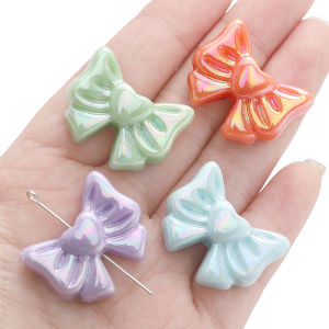 28x22mm 2pcs 2mm Acrylic AB color bow bead love bow For Handmade Bracelet Necklace Earring Keychain DIY Craft Jewelry Making Accessories