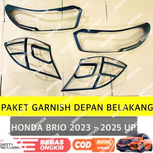 Paket Garnish Lampu Depan Belakang Honda Brio 2023 2024 2025 2026 Up Sporty Hitam Doff Dop