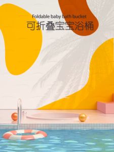 Folding Baby Bath Tub Non-Slip Bath Tub For Baby Extra large Bathtub With Bath Mat Bath Net