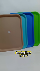 Plastic #8110 Rectangle Serving Tray 14.5 inches x 11 inches x 1 inch School Office Canteen House Makapal