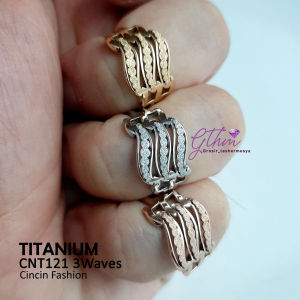 Cincin Cewe Titanium Ori 3waves Anti Karat Anti Alergi Model Elegan Fashionable Perhiasan Fashion Import Premium cnt121