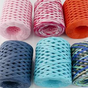 200M/Roll Raffia Paper Yarn Colorful Paper Braided Rope For Handmade Craft Knitting Crocheting Threads DIY Bouquet Gifts Packing