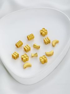 Handmade DIY Jewelry Beading Material Sand Gold Tube Beads Bucket Beads Waist Slimming Moon Four Leaf Clover Spacer Beads