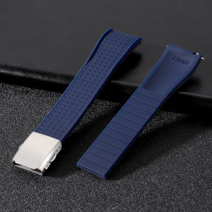 New Plaid Hybrid Pattern Watch Strap 20mm 22mm Folding Buckle Quick Release Silicone Waterproof Watch Band Green Blue Bracelets