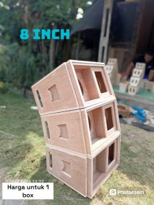 BOX SPEAKER LINE ARRAY 8 INCH SINGLE PLUS TWEETER TEBAL TRIPLEK 12 mm