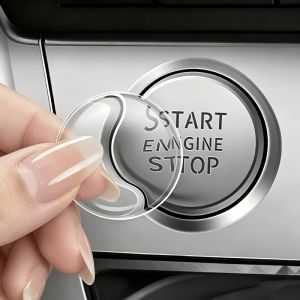 Crystal Transparent Protective Sticker for Car Ignition Switch Button Suitable for Start/Stop Button Protection Sticker