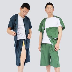 Patient Care Clothing Easy To Wear and Take Off Paralysis Incontinence Bedridden Elderly Pants Fracture Men Loose Gowns Suit
