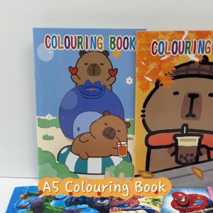 A5 Kids Colouring Book with Stickers 16 Pages Cute Capybara Spidey Kuromi Coloring Activity Book Birthday Gift for Kids