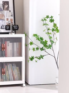 Kabinet Bening Lemari Plastik Lipat Susun Lemari Transparan Tempat Penyimpanan Plastik-SHENAR