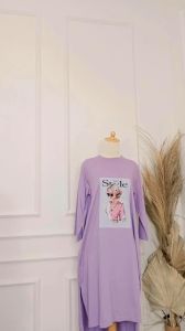 Midi Dress Terbaru 2023 Adea Bahan Combed Apk Sablon Tunik Kekinian Simple Modis OOtd Style