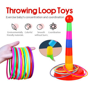 Throw Circle Toy Children Outdoor Fun & Toy Sports Plastic Circle Ferrule Stacked Layers Throwing Ring Game Children Creative Educational Toys for Kids Indoor Gifts