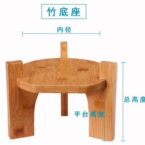 Bamboo Base Triangle Support Flower Pot Vase Wine Bottle Stand Wooden Base Kitchen Storage Rack European Style No Installation