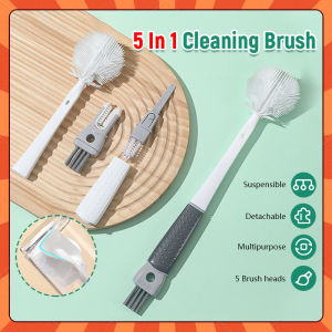 5in1 Cleaning Brush Set Multi-Functional Cleaner Tumbler Brush Long Handle Bottle Brush Straw Brush