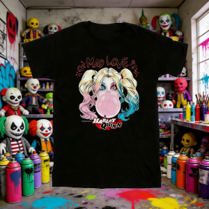 hot toys | New Harley Quinn Mad Love Bubble Gum Graphic T-Shirt Mens Shirts Woman y2k t-shirts DC Comics Casual Short Sleeve Tee Tops