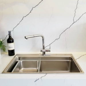 Chậu rửa bát Konox KN7548SO inox 304 1 hố kèm chậu nhỏ dày 1.0 mm bền bỉ chống ăn mòn