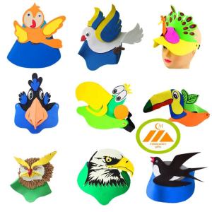 Childrens Hat Bird Headwear Performance Props Kindergarten Show Costumes Duckling Parrot Hat Animal Head for Kids Party