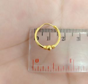 ANTING BULAT DEWASA PERAK 925 LAPIS MAS