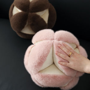 Gối Bông Thủ Công Retro Ball Shape Gối Sofa Hình Dạng Khác Gối Trẻ Em Phòng Mẫu Đơn Giản Gối Bông Lông Cừu Chất Lượng Cao